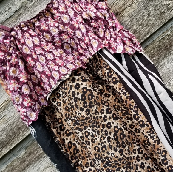 Boho Chic Spaghetti Strap Floral Tunic Upcycled - Picture 6 of 6